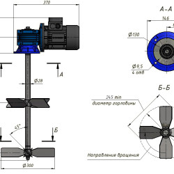 Mieszalnik dwupoziomowy MLW 300869, 0,55 kW, 69 obr/min