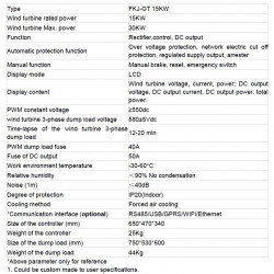 Zestaw pionowej turbiny wiatrowej typu H RX-HV15K 15 kW 380 V, sterownik sieciowy FKJ-GT dla 15 kW 380 V