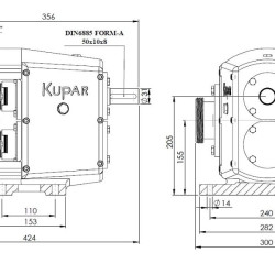Kupar KLP 2 1/2 CAL pompa krzywkowa AISI 316 do kleju, atramentu, farby, mazt