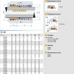 Uszczelnienie pompy R-125 45, SIC/SIC, VITON, 316, T20LF