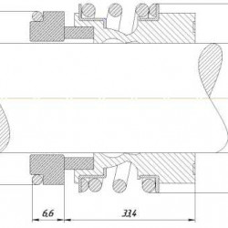 Uszczelnienie mechaniczne wału R-MG13 10, CAR/SIC, VITON, 304, typ G6 ROTEN L3N, STERLING SMG13, LIDERING LRB17NU