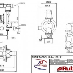 RUBY 180A-P-TAT-T  pompa membranowa pneumatyczny