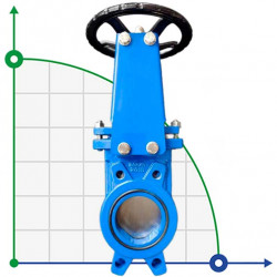 DN150 PN10 Dwukierunkowa zasuwa nożowa, korpus żeliwny, nóż AISI 304, trzpień AISI 420, uszczelnienie NBR