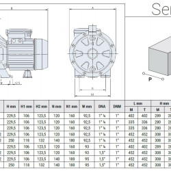 Pompa ze stali nierdzewnej do uzdatniania wody CX/200, 1,5 kW, 9,6 m3/h, 40,5 m, 380V/T, AISI 304 (EBARA CDX 120/20)
