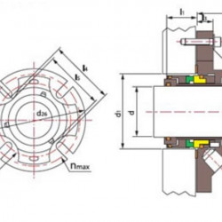 Uszczelnienie kasetowe pompy R-CSM 115, SIC/SIC, VITON, 304