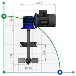 Mieszalnik dwurzędowy ML2004138, 0,37 kW, 138 obr/min