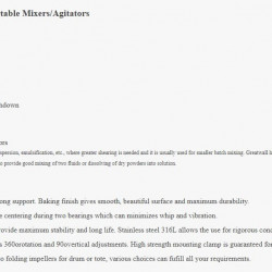 Mieszalnik przenośny GREATWALL MIXERS z napędem bezpośrednim serii XKJ o wydajności do 2,2 kW 0~1750 obr./min