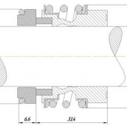 Uszczelnienie mechaniczne wału R-MG13 12, CAR/SIC, VITON, 304, G6