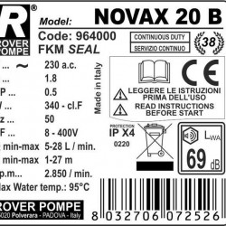 NOVAX 20B 2850rpm pompa do gorących płynów do 95°C