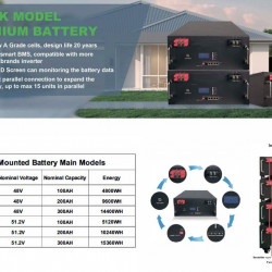 Akumulator CLR-51.2V 100Ah, LiFePO4, LFP, do montażu w stelażu