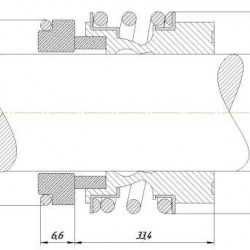 Uszczelnienie mechaniczne wału R-MG13 14, CAR/SIC, VITON, 304, G6