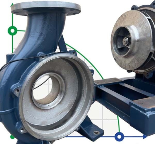 BGWH 250-400 (500/50), 110kW, 1480 - pompa ze stali nierdzewnej pozioma