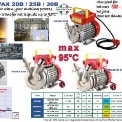NOVAX 20B 1450rpm pompa do gorących płynów do 95°C