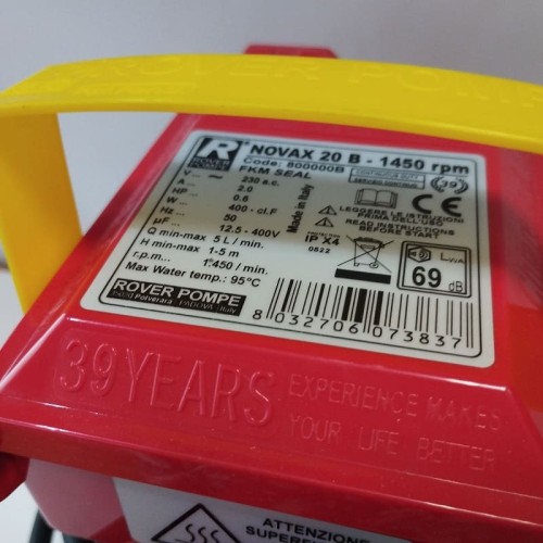 NOVAX 20B 1450rpm pompa do gorących płynów do 95°C