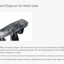 Mieszalnik-dyspergator szybkoobrotowy GREATWALL MIXER serii HDM do wielonaczyniowych o wydajności do 132 kW 0~1450 obr./min