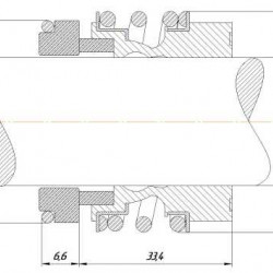 Uszczelnienie mechaniczne wału R-MG13 15, CAR/SIC, VITON, 304, typ G6 STERLING SMG13, VULCAN 193, LATTY T713