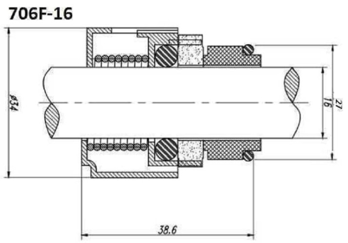 Uszczelnienie pompy Grundfos R-706F 16, TC/TC, VITON, 304