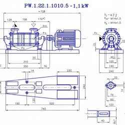 Pompa próżniowa PW.1.22.1.1100.1 bez silnika, ramy i sprzęgła
