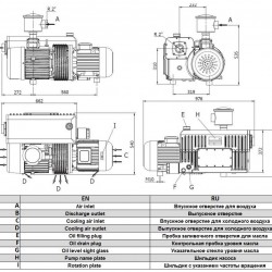Pompa próżniowa Zinisan ZYVP-320 S/5,5 olejowa jednostopniowa