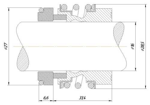 Uszczelnienie mechaniczne do pompy GRUNDFOS R-MG13 16, CAR/SIC, VITON, 304, G6
