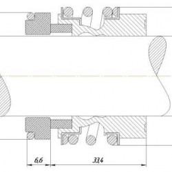 Uszczelnienie mechaniczne do pompy GRUNDFOS R-MG13 16, CAR/SIC, VITON, 304, G6