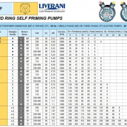 Pompa wirowa do opróżniania zęz LIVERANI EP 40, 120 l/min, MF/I 0,75 kW, 1400 rpm, 220 V, brąz