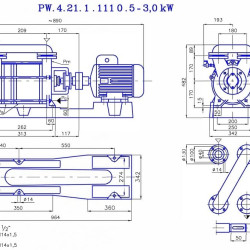 Pompa próżniowa PW.4.21.1.1010.1 bez silnika, ramy i sprzęgła