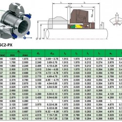 Uszczelka kasetowa Flowserve R-ISC2-PX 45, SIC/SIC, VITON, 316