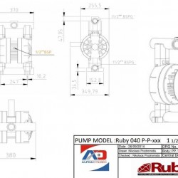 RUBY 040V-P-TVT-T  pompa membranowa pneumatyczny