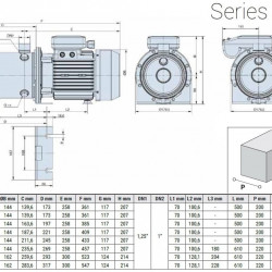 Pompa podwyższająca ciśnienie wielostopniowa pozioma EHX 3/2, 0,33 kW, 4,8 m3/h, 23 m, 220 V/M, AISI 304 (EBARA MATRIX)