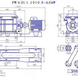 Pompa próżniowa PW.4.21.1.1100.1 bez silnika, ramy i sprzęgła