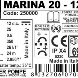 MARINA 20 -12V pompa pierścieniowa cieczy