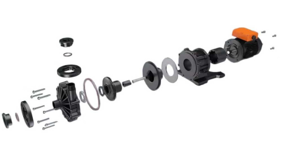 Pompa hermetyczna z napędem magnetycznym MP-HX-553 GFRPP, 510L/min, 30,6m, 380V, ABLE Motor