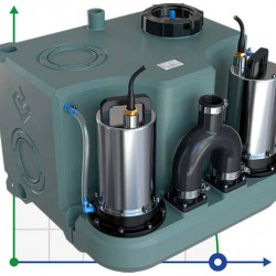 Podnośnik KNS solo do domków letniskowych i domów prywatnych z dwiema pompami i panelem sterowania AIZL-750W Double, 18/11,5, 0,75 kW, 220 V, 2800 obr