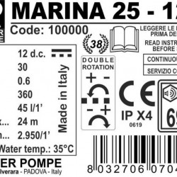 MARINA 25-12V pompa pierścieniowa cieczy