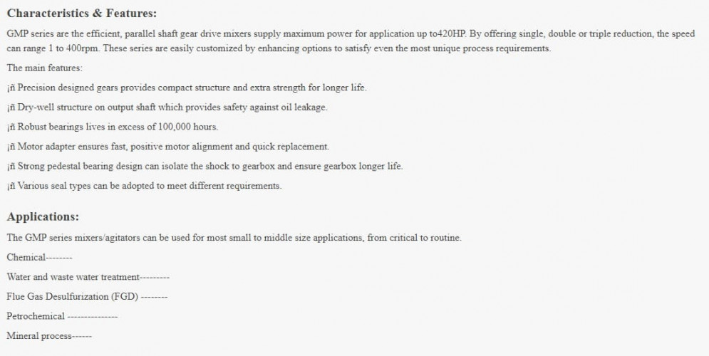 Mieszalnik GREATWALL MIXERS seria GMP z wałem równoległym moc do 315 kW 1~400 obr./min