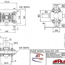 RUBY 010S-P-NTSS-T  pompa membranowa pneumatyczny