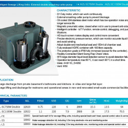 Stacja magazynowa Sololift z mechanizmem tnącym z dwiema pompami i panelem sterowania AIZL-SC750W Double, 15,5/13,5, 0,75 kW, 220 V, 2800 obr./min