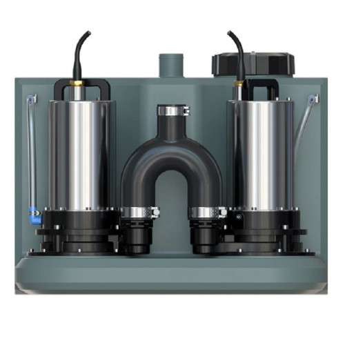 Stacja magazynowa Sololift z mechanizmem tnącym z dwiema pompami i panelem sterowania AIZL-SC750W Double, 15,5/13,5, 0,75 kW, 220 V, 2800 obr./min