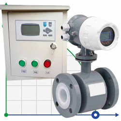 DN20 przepływomierz elektromagnetyczny KLD PN16 (wodorotlenek potasu KOH-50%, amoniak 25% cieczy), 0,11-11 m3/h, 4-20mA+HART z kontrolerem