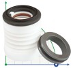 Uszczelnienie mechaniczne pompy chemicznej z mieszkiem PTFE R-WB3 25, S, CAR/SIC, VITON, 304
