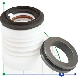 Uszczelnienie mechaniczne pompy chemicznej z mieszkiem PTFE R-WB3 25, S, CAR/SIC, VITON, 304