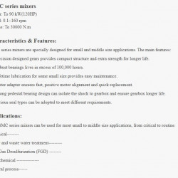 Mikser współosiowy GREATWALL MIXERS seria GMC o mocy do 90 kW 0,1~160 obr./min