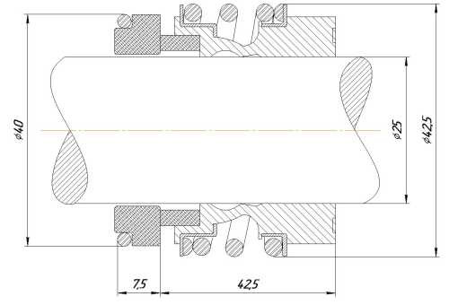 Uszczelnienie mechaniczne wału R-MG13 25, CAR/SIC, VITON, 304, G6
