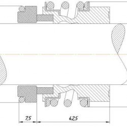 Uszczelnienie mechaniczne wału R-MG13 25, CAR/SIC, VITON, 304, G6
