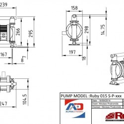 RUBY 015S-P-TST-T  pompa membranowa pneumatyczny