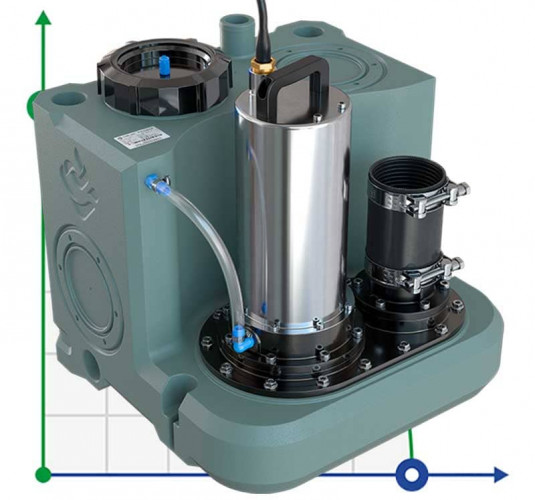 Stacja pompowa do usuwania ścieków dla restauracji, kawiarni, barów ze zdalnym sterowaniem AIZL-1500W Pro, 36/14,5, 1,5 kW, 220 V, 2800 obr./min