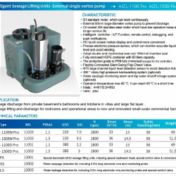 Stacja pompowa do usuwania ścieków dla restauracji, kawiarni, barów ze zdalnym sterowaniem AIZL-1500W Pro, 36/14,5, 1,5 kW, 220 V, 2800 obr./min