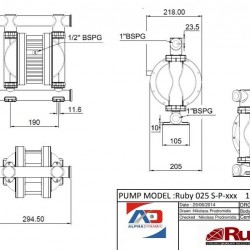 RUBY 025S-P-TST-T  pompa membranowa pneumatyczny