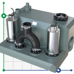 Urządzenie do podnoszenia ścieków z dwiema pompami i panelem sterowania AIZL-1500W Podwójne, 30/13, 1,5 kW, 220V, 2800 obr./min